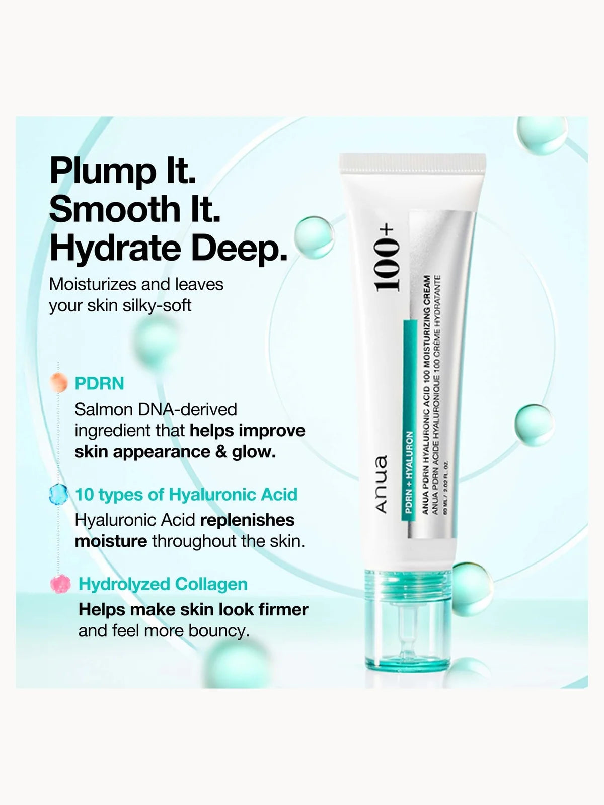 Anua PDRN Hyaluronic Acid 100 Moisturising Cream 60ml