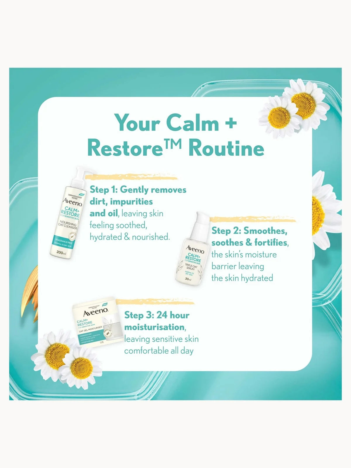 Aveeno Face 3-Step Routine Bundle for Sensitive Skin