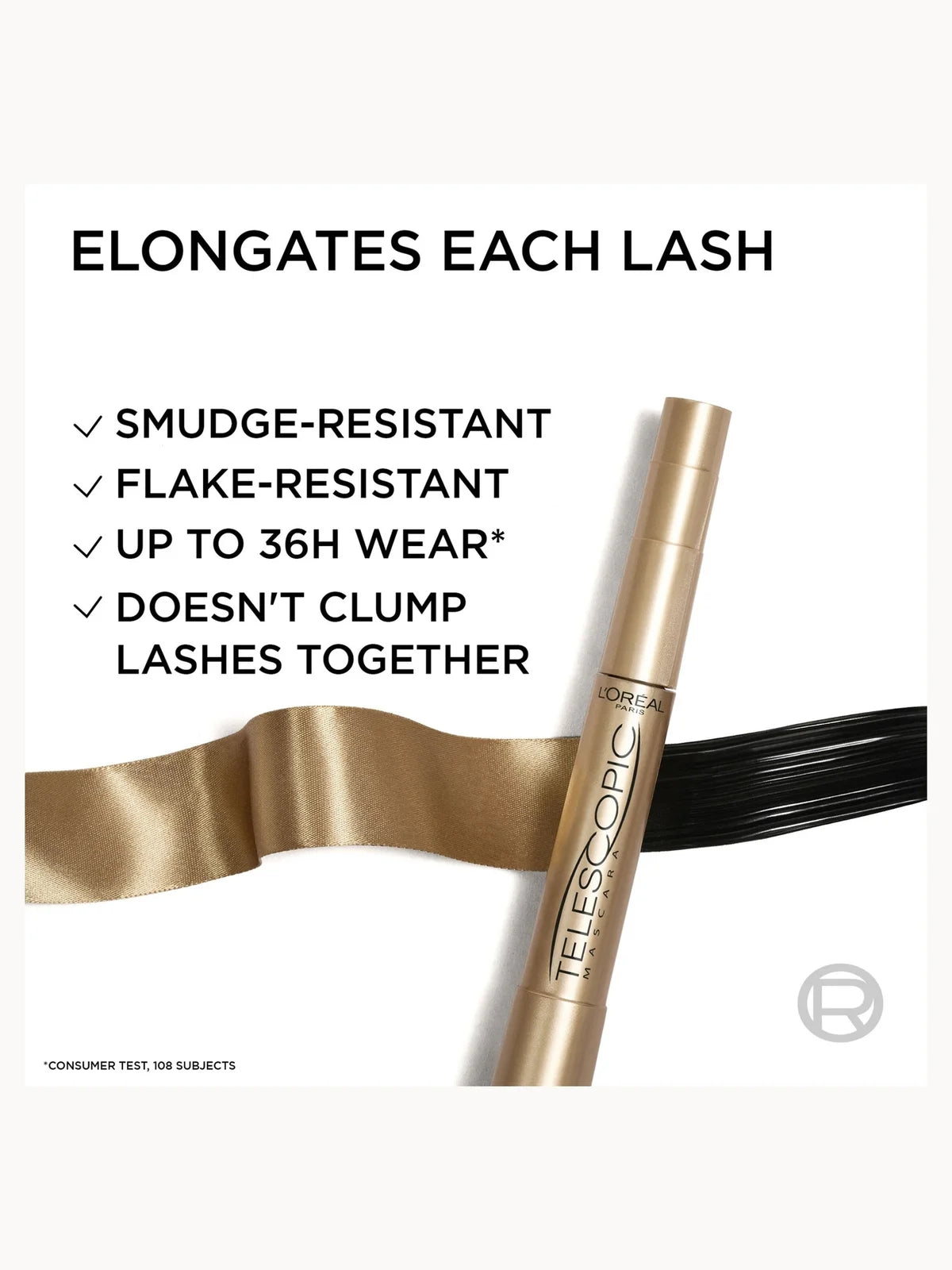 L'Oréal Paris Telescopic Mascara - Black (8ml)( Various Options)